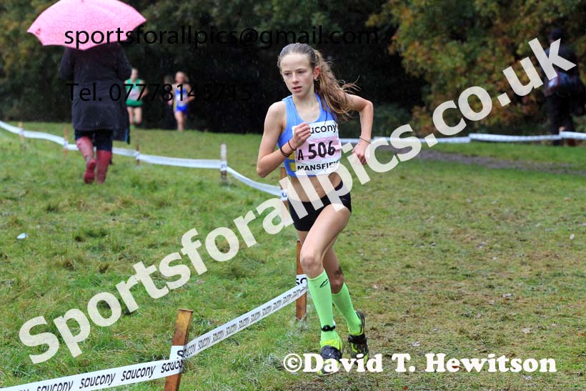 Girls Under-13s 2023 National Cross Country Relays, Berry Hill Park, Mansfield.  Photo: David T. Hewitson/Sports for All Pics